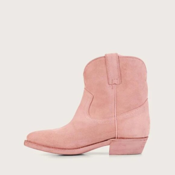 NEW FRYE Billy Short Suede Boots in dusty pink for women 925 13t7 - Picture 7 of 10